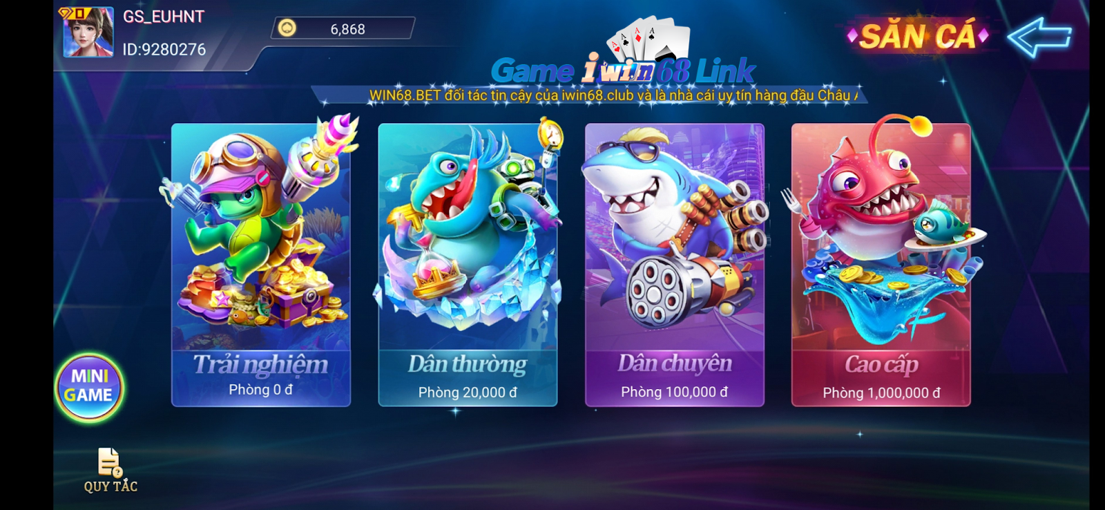 bắn cá săn cá game iwin68