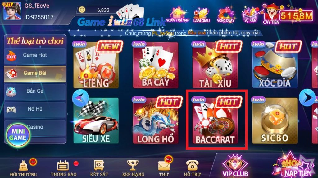 baccarat gameiwin68
