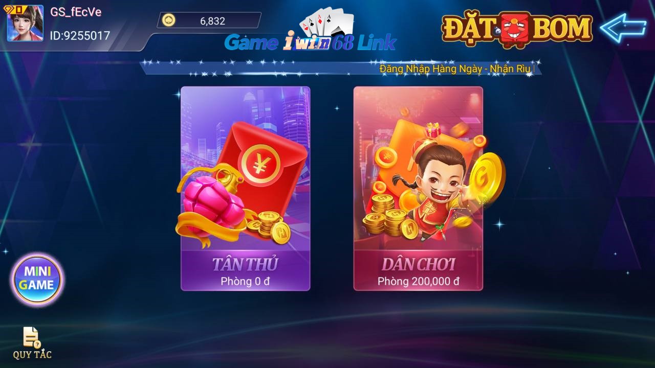 các phòng chơi game nổ hũ đặt bom iwin68