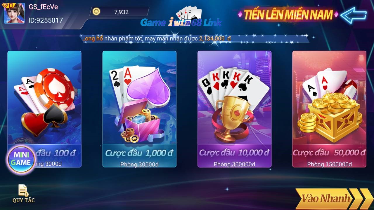 các phòng chơi tiến lên miền nam iwin68