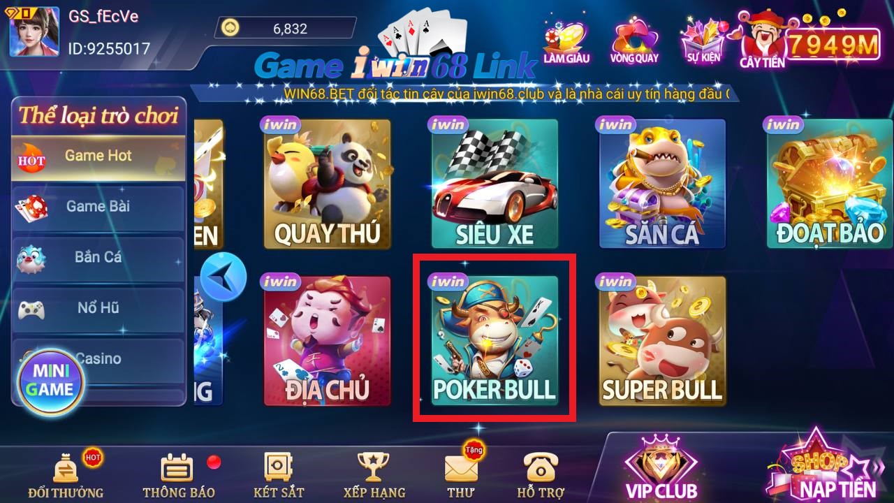 poker bull iwin68