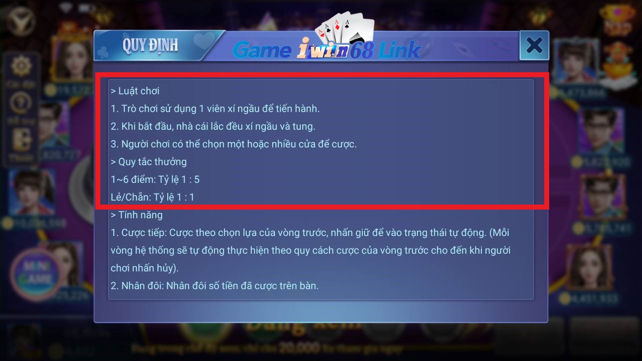 luật chơi game sicbo iwin68