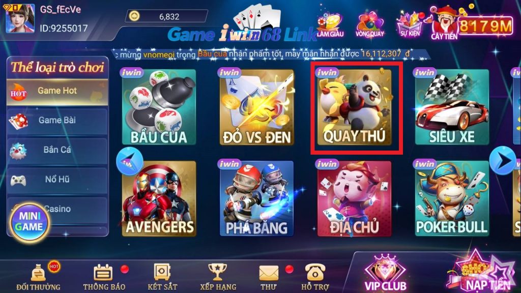 quay thú iwin68