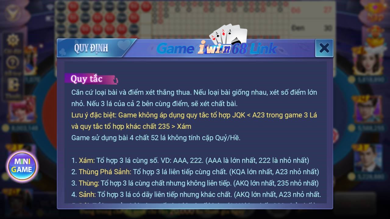 quy tắc chơi game đỏ vs đen iwin68
