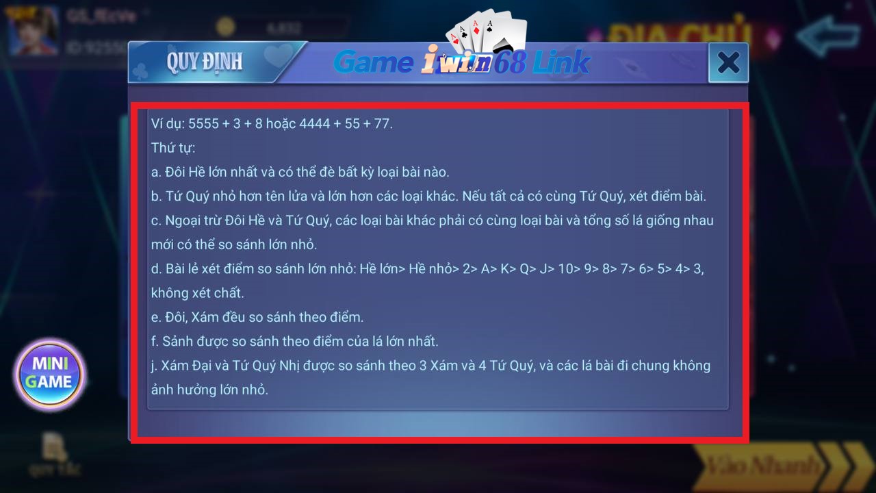 quy tắc thắng thua trong game bài địa chủ iwin68