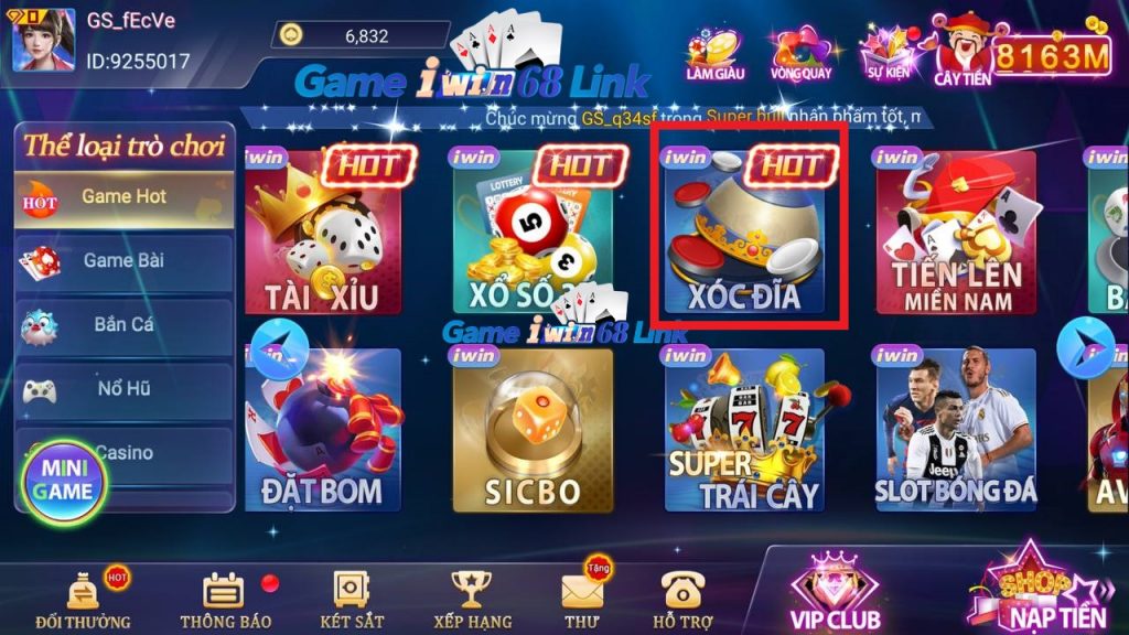 xóc đĩa iwin68