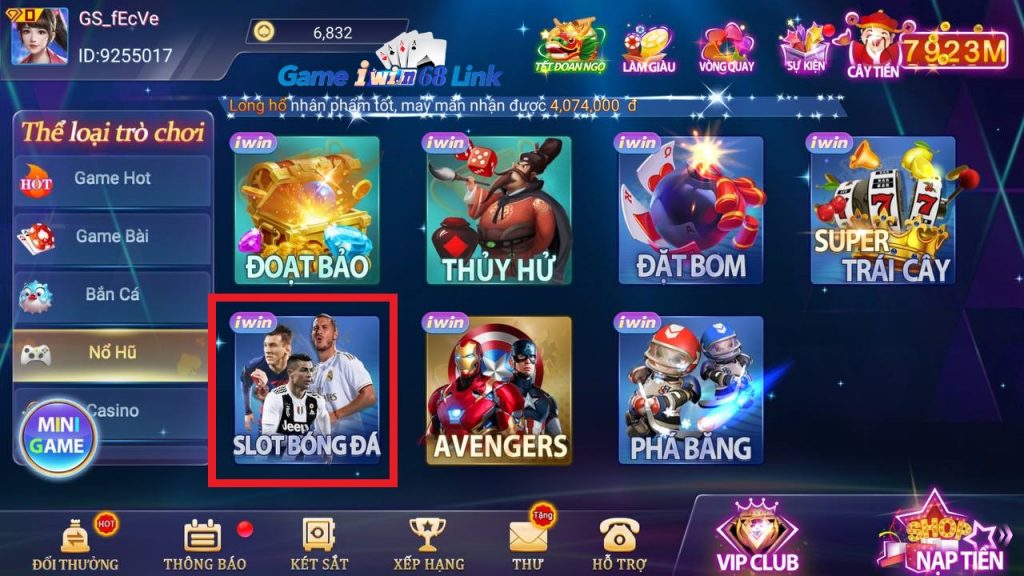 game nổ hũ slot bóng đá iwin68