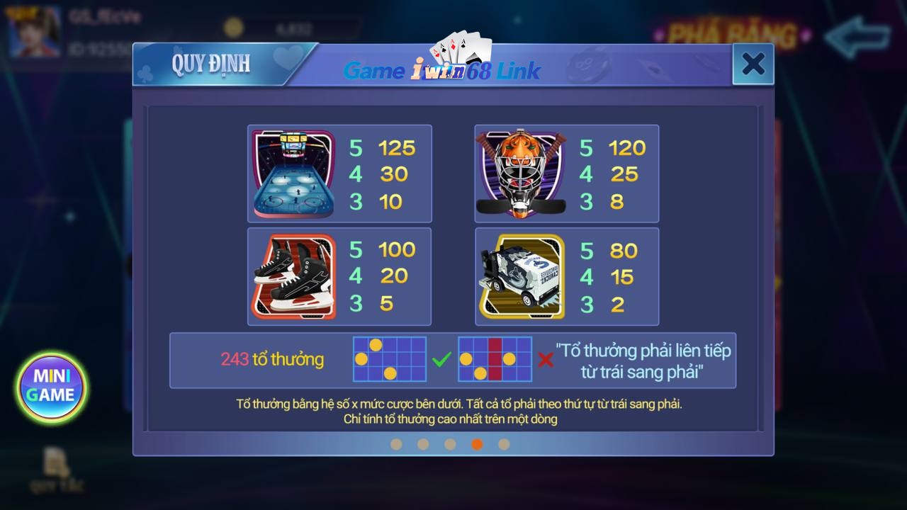 quy định combo trong game nổ hũ phá băng iwin68