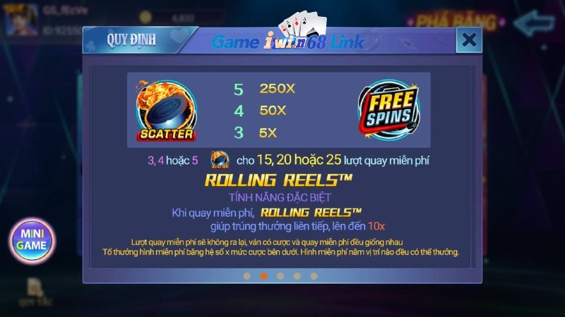 tính năng quay đặc biệt iwin68