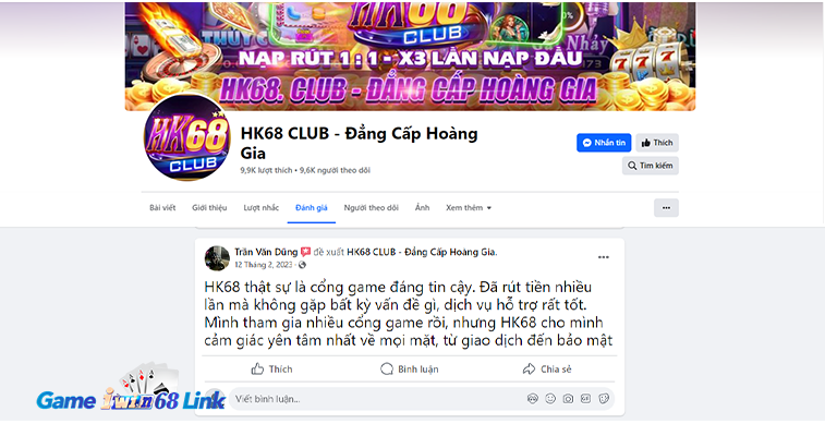 Bài đánh giá của Trần Văn Dũng trên trang HK68 CLUB - Đẳng Cấp Hoàng Gia