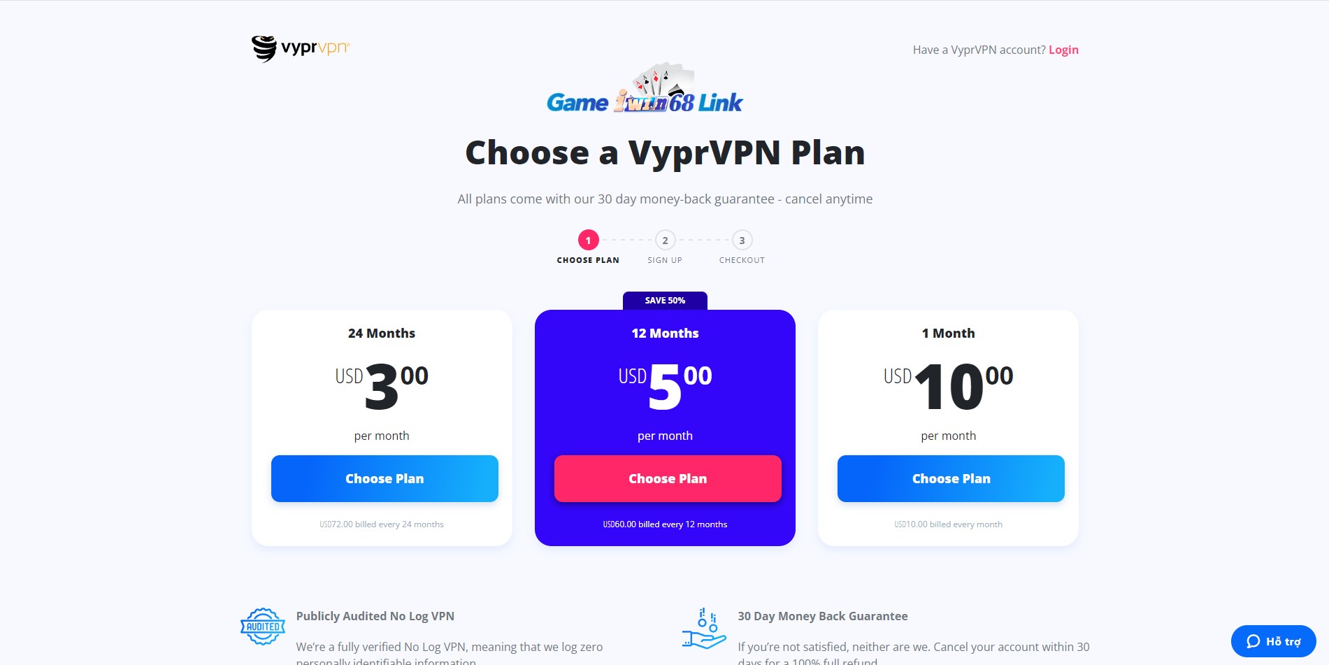 Các gói dịch vụ của Vypr VPN