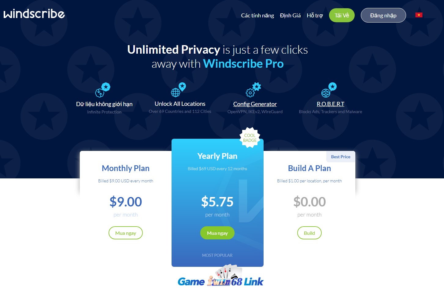 Các gói dịch vụ của Winscribe VPN