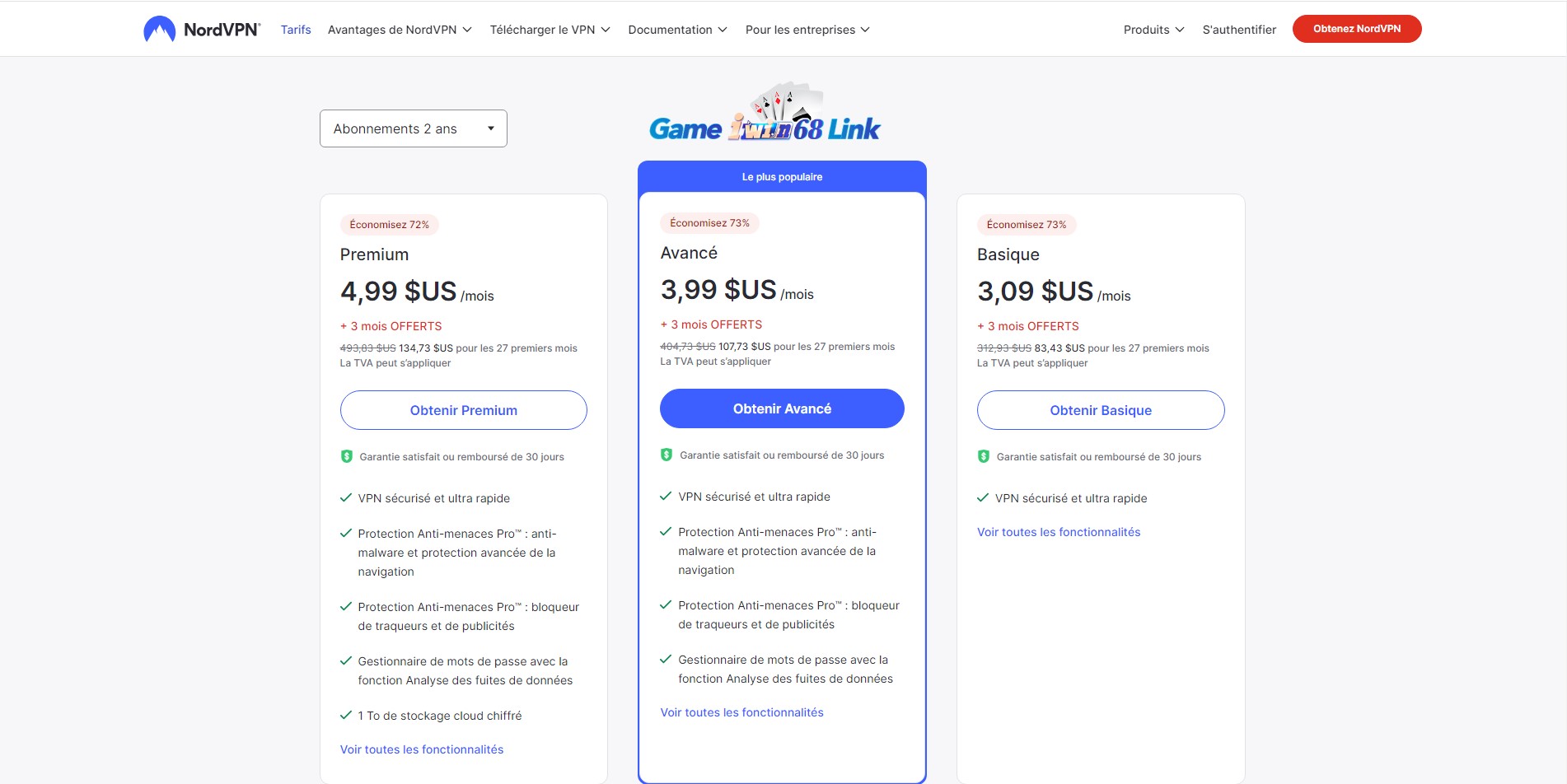 Các gói dịch vụ Nord VPN