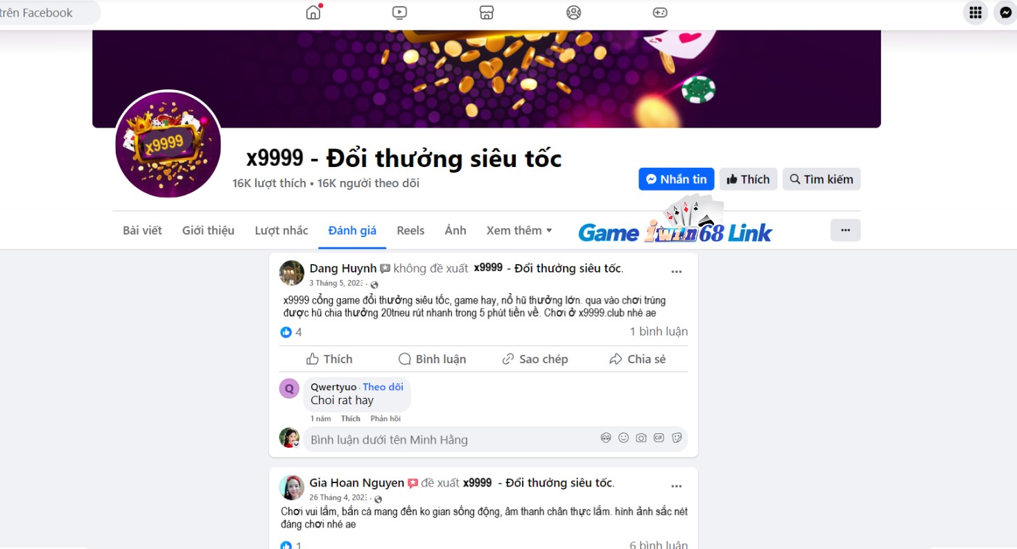 Chia sẻ của người chơi Dang Huynh và Gia Hoan Nguyen về cổng game X9999