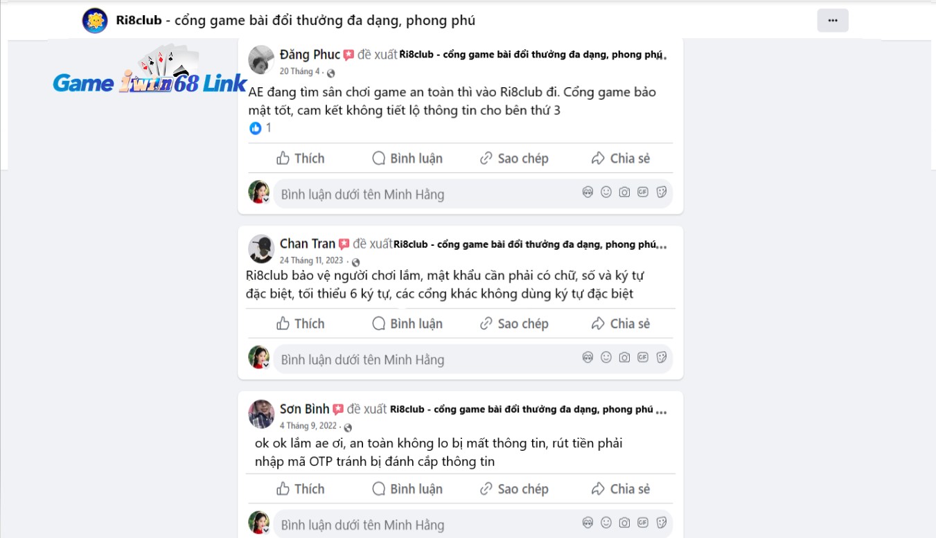 Chia sẻ của người chơi Đăng Phúc, Chan Tran và Sơn Bình về công game Ri8club