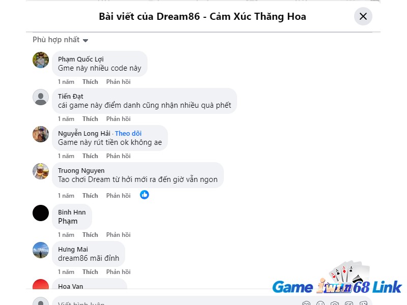 Chia sẻ sôi nổi của anh em người chơi về cổng game Dream86