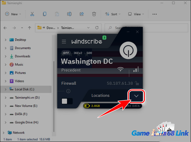 Chọn máy chủ để kết nối