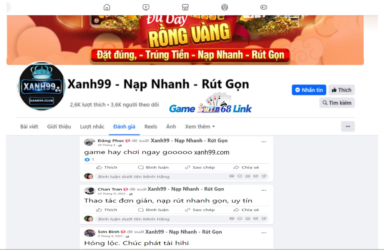 Đánh giá của người chơi Đăng Phúc, Chan Tran và Sơn Bình về cổng game Xanh99