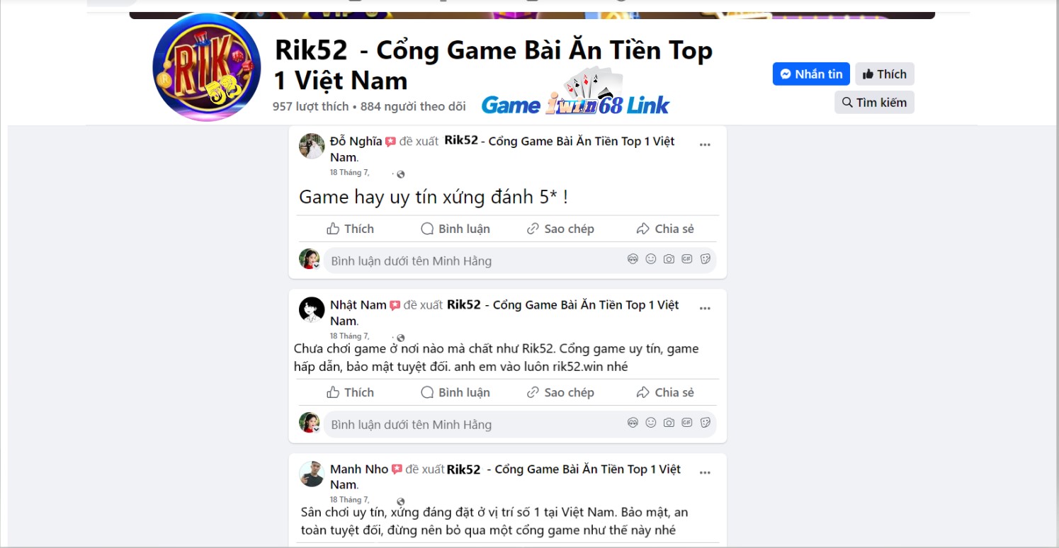 Đánh giá của người chơi Đỗ Nghĩa, Nhật Nam và Mạnh Nho về Rik52