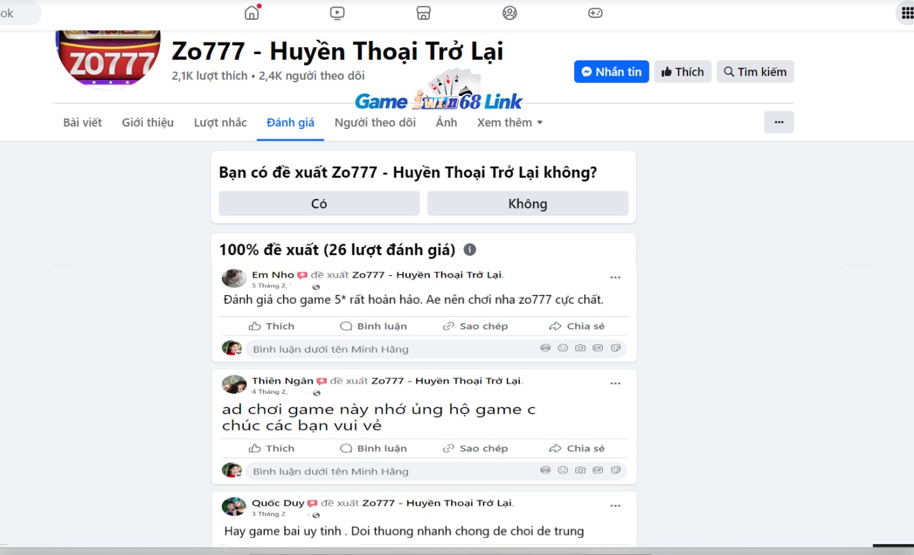 Đánh giá của người chơi Em Nho, Thiên Ngân, Quốc Huy về cổng game Zo777