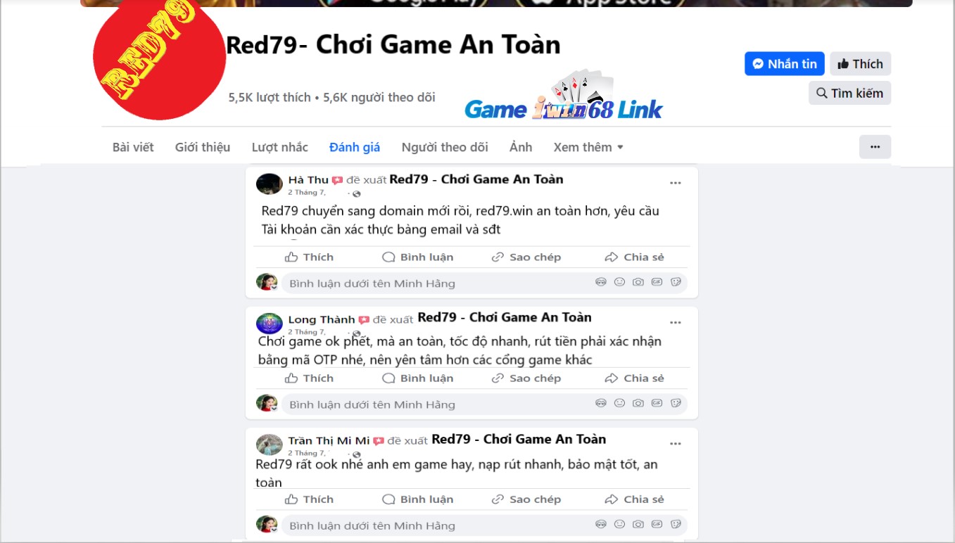 Đánh giá của người chơi Hà Thu, Long Thành và Trần Thị Mi Mi về cổng game Red79
