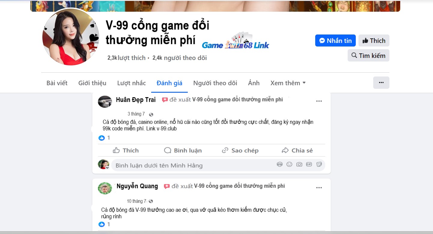 Đánh giá của người chơi Huân Đẹp Trai và Nguyễn Quang về cổng game V-99