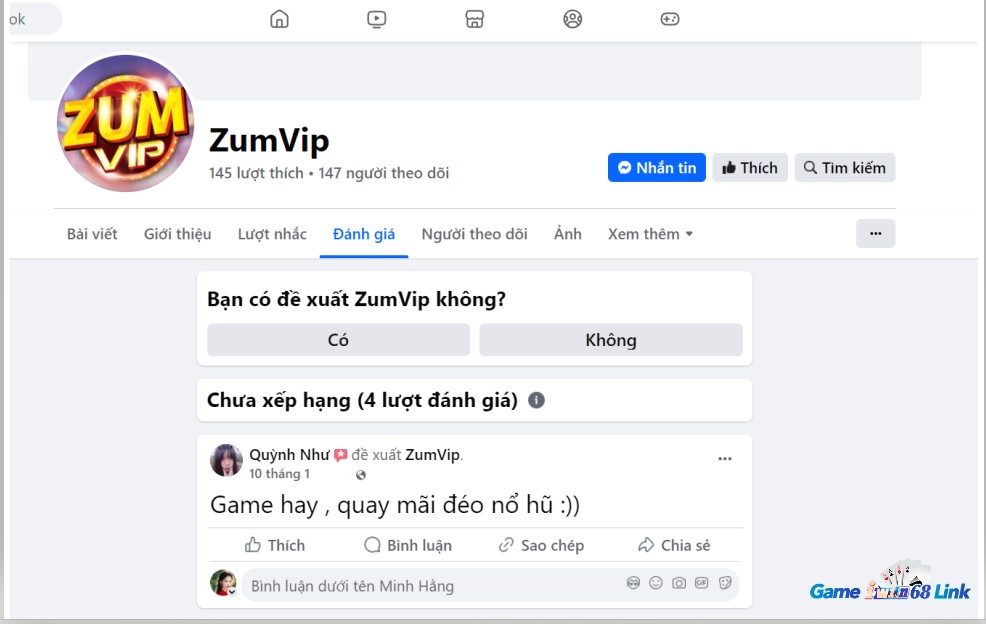 Đánh giá của người chơi Quỳnh Như về Zumvip