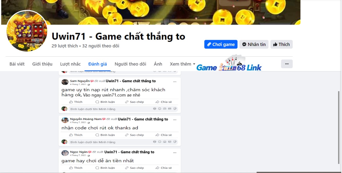 Đánh giá của người chơi Sam Nguyễn, Nguyễn Hoàng Nam và Ngọc Ngân về Uwin71.