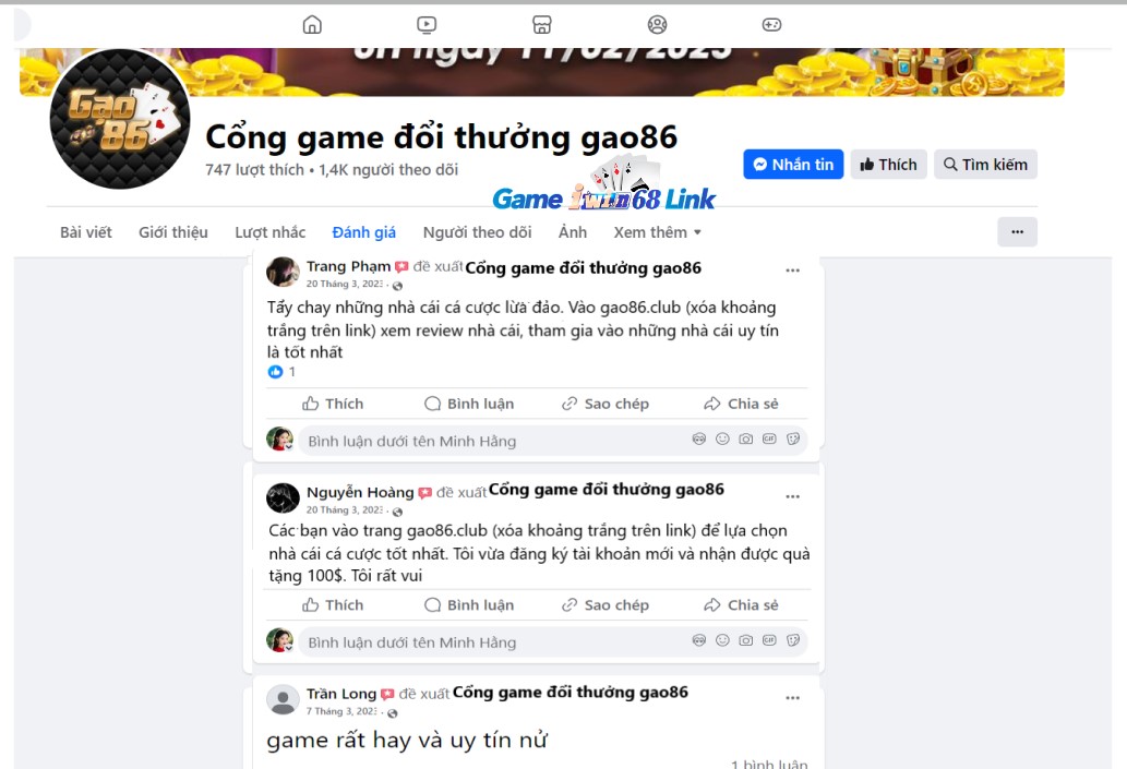 Đánh giá của người chơi Trang Phạm, Nguyễn Hoàng, Trần Long về cổng game Gao86