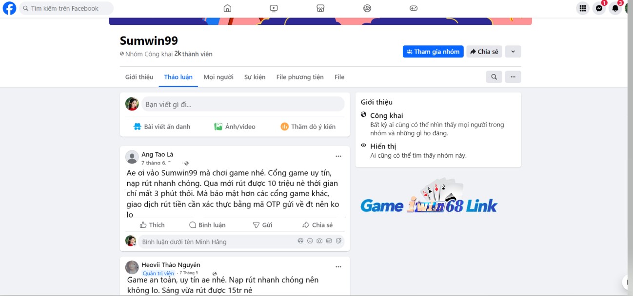 Đánh giá của người chơi về cổng game Sumwin99