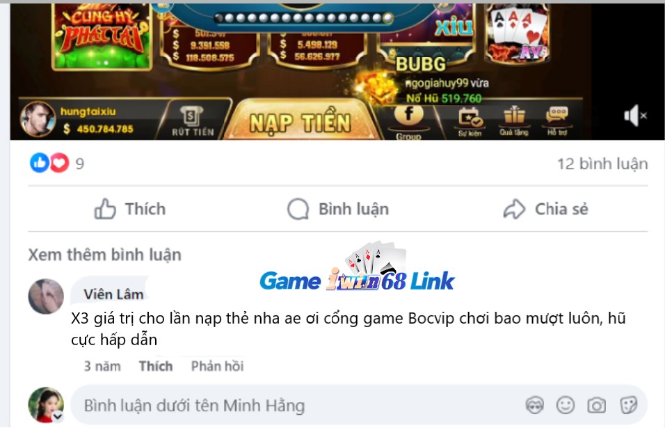 Đánh giá của người chơi Viên Lâm về Bocvip