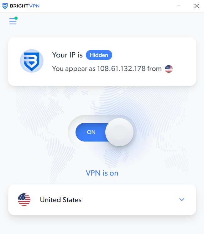 Fake IP thành công anh em sẽ thấy nút công tắc hiện on và có địa chỉ IP đang truy cập