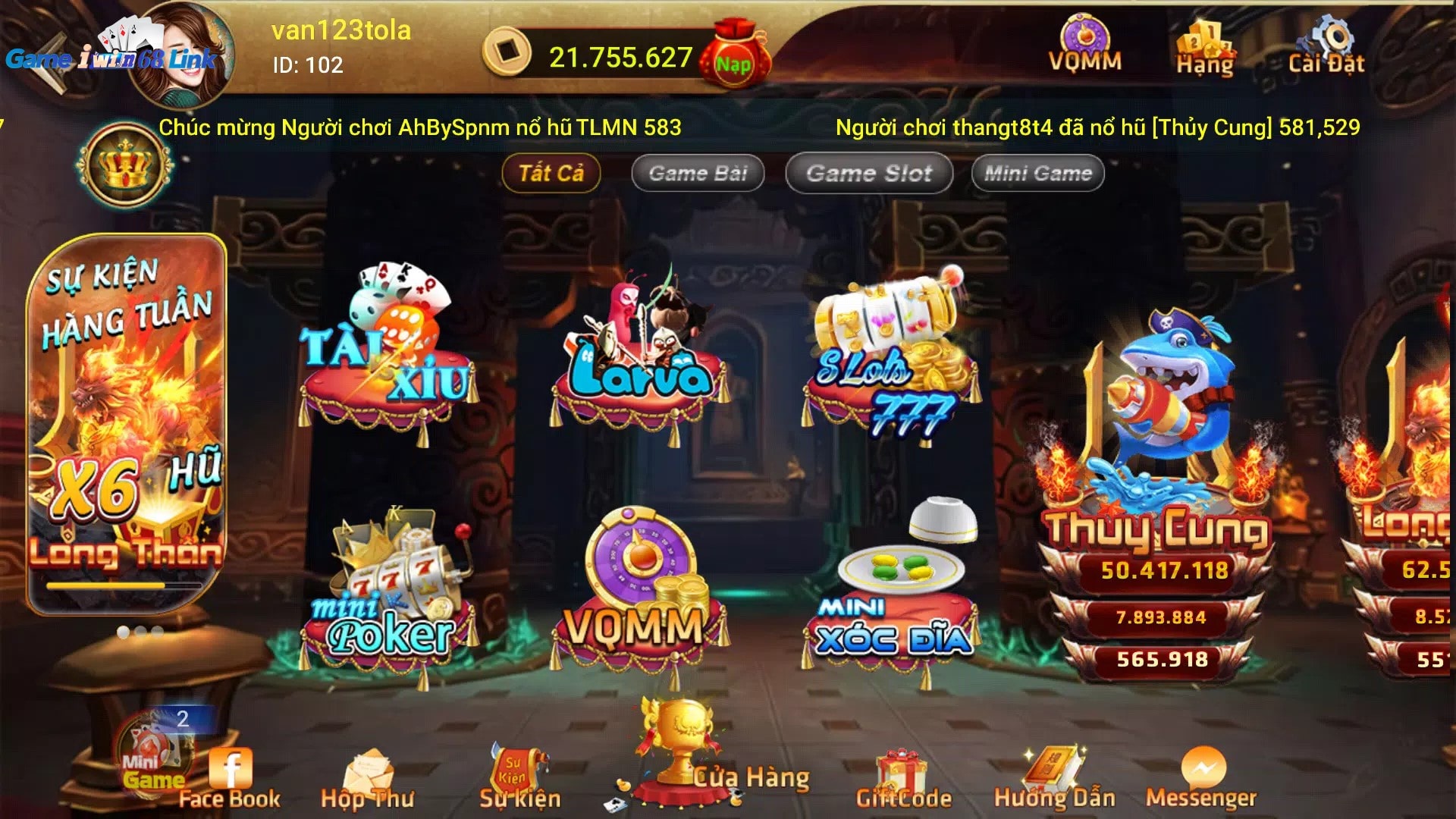 Giao diện cổng game Faco777