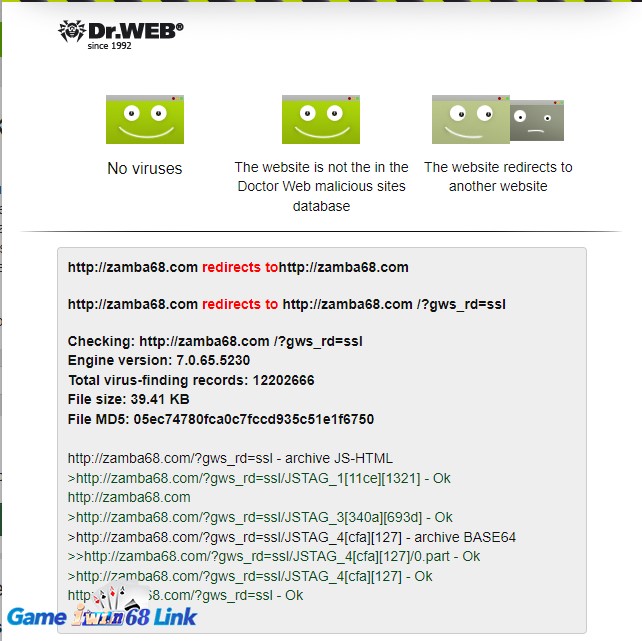 Kiểm tra bằng Dr.Web Anti-Virus Link Checker