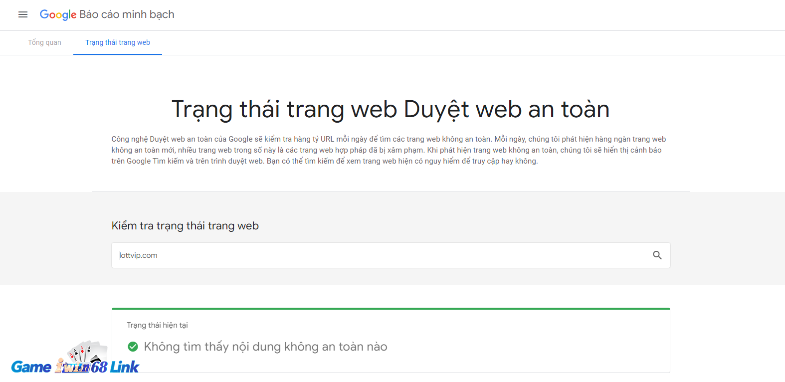 Kiểm tra bằng Google Safe Browsing Diagnostic