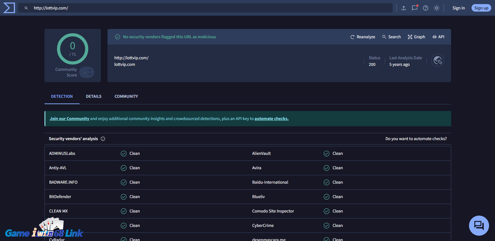 Kiểm tra bằng phần mềm Virustotal
