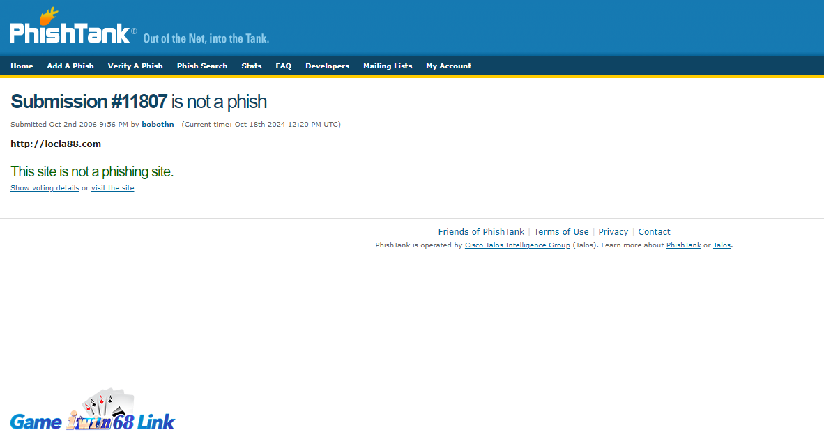 Kiểm tra bằng Phishtank
