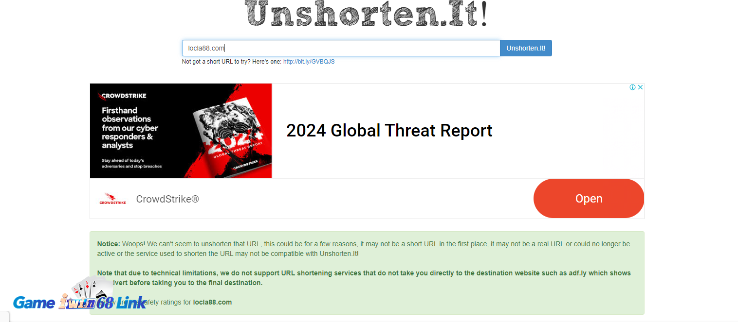 Kiểm tra bằng unshorten.it