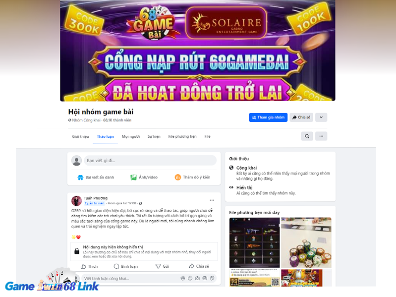 Lời bình của quản trị viên trang Hội Nhóm Game Bài