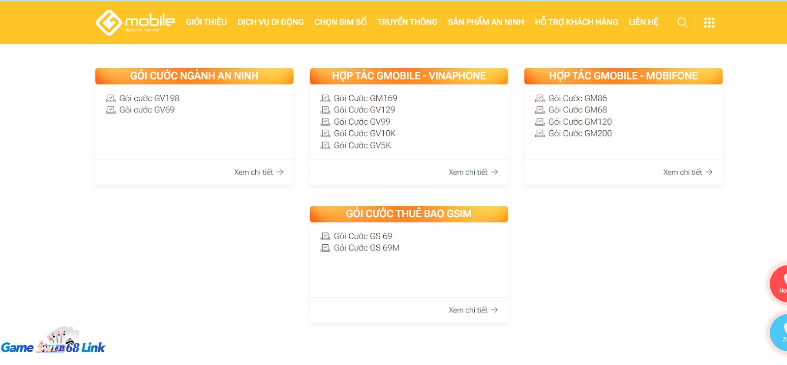 Lựa chọn gói cước Gmobile để truy cập S88 Club
