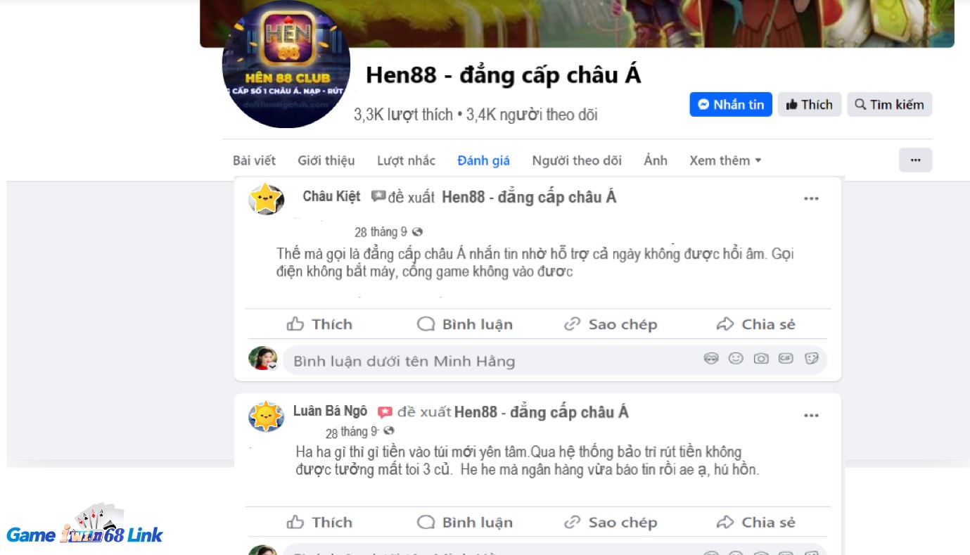 Người chơi Châu Kiệt và Luân Bá Ngôi đánh giá về cổng game Hen88