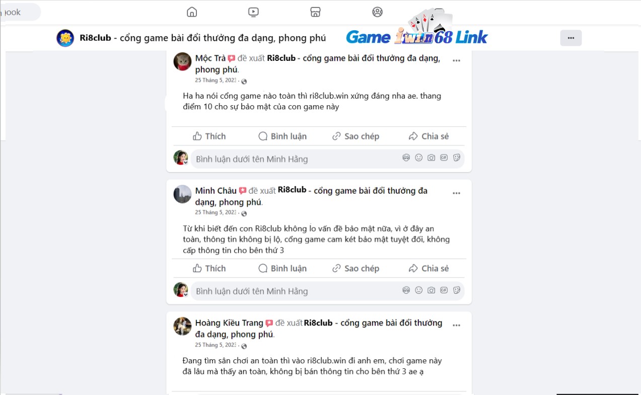 Người chơi Mộc Trà, Minh Châu, Hoàng Kiều Trang đánh giá về Ri8club