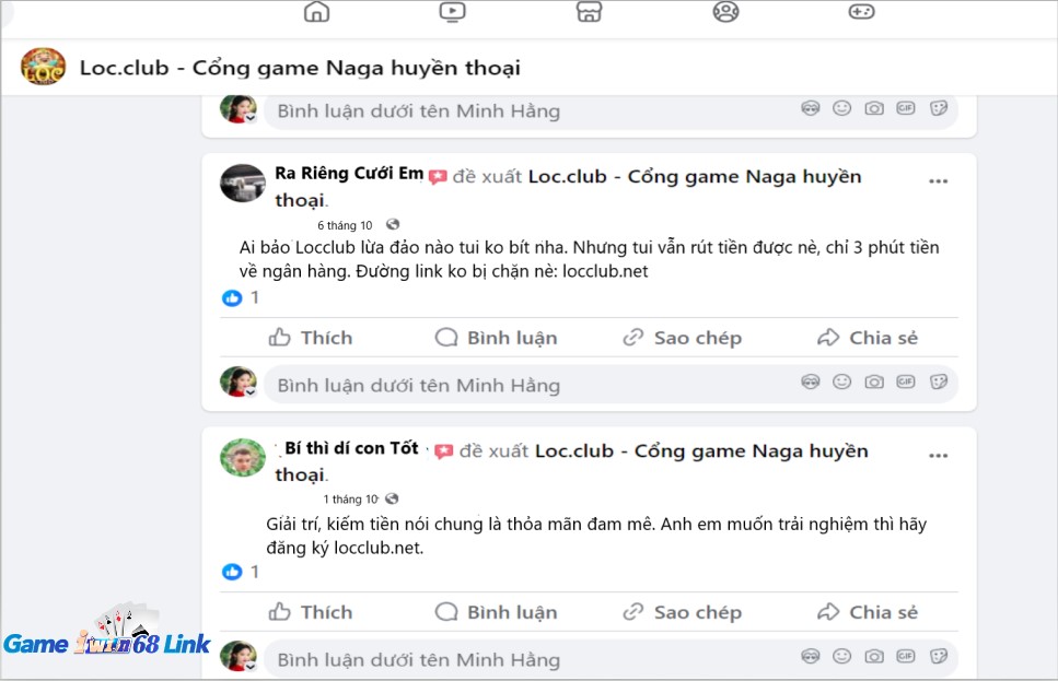 Người chơi Ra Riêng Cưới Em và Bí Thì Dí Con Tốt đánh giá về Locclub