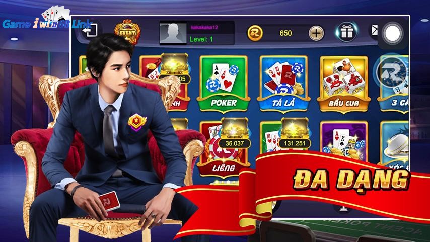 Sảnh giao diện trò chơi cổng game Rubvip