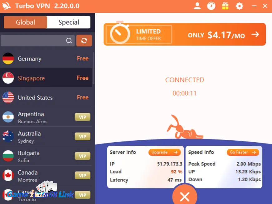 Turbo VPN đã kết nối