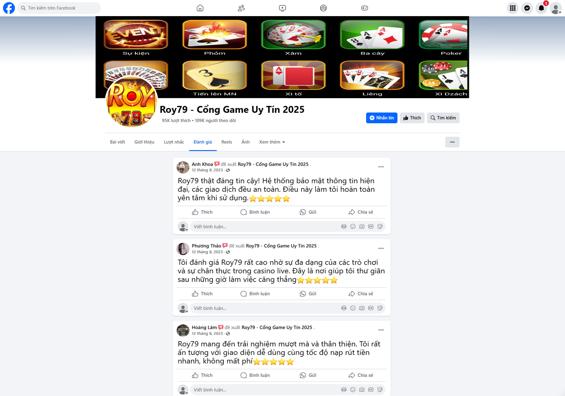 Đánh giá của người chơi Anh Khoa, Phương Thảo, Hoàng Lâm về cổng game Roy79