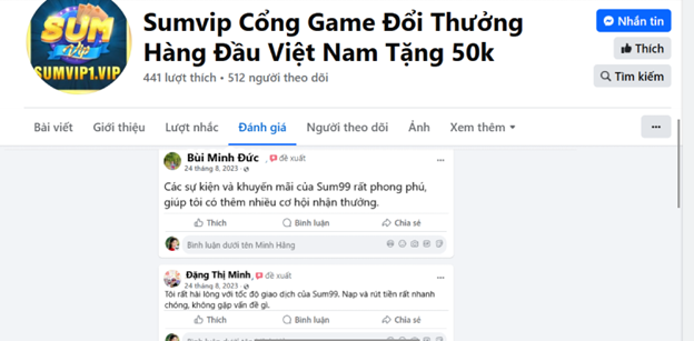 Đánh giá của người chơi Bùi Minh Đức, Đặng Thị Minh về Sum99