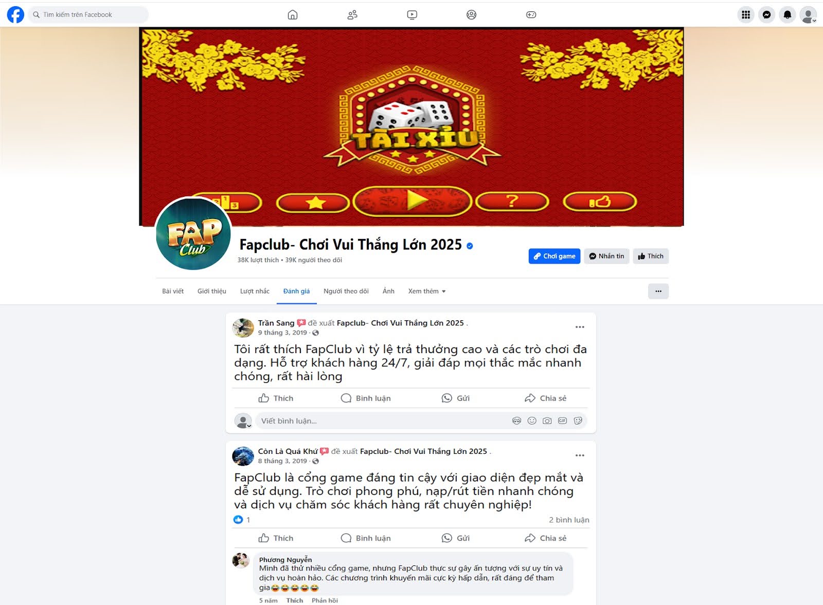 Đánh giá của người chơi Còn Là Quá Khứ, Phương Nguyễn, Trần Sang về cổng game fapclub