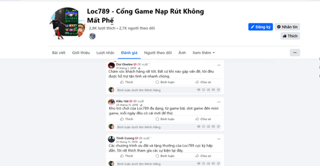 Đánh giá của người chơi Doi One Lee, Kiều Hải, Trinh Cuong về Loc789