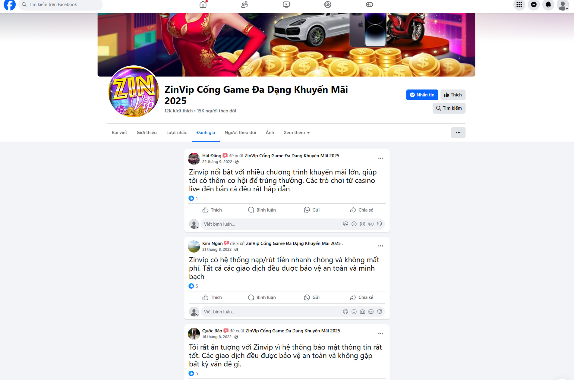 Đánh giá của người chơi Hải Đăng, Kim Ngân, Quốc Bảo về cổng game Zinvip